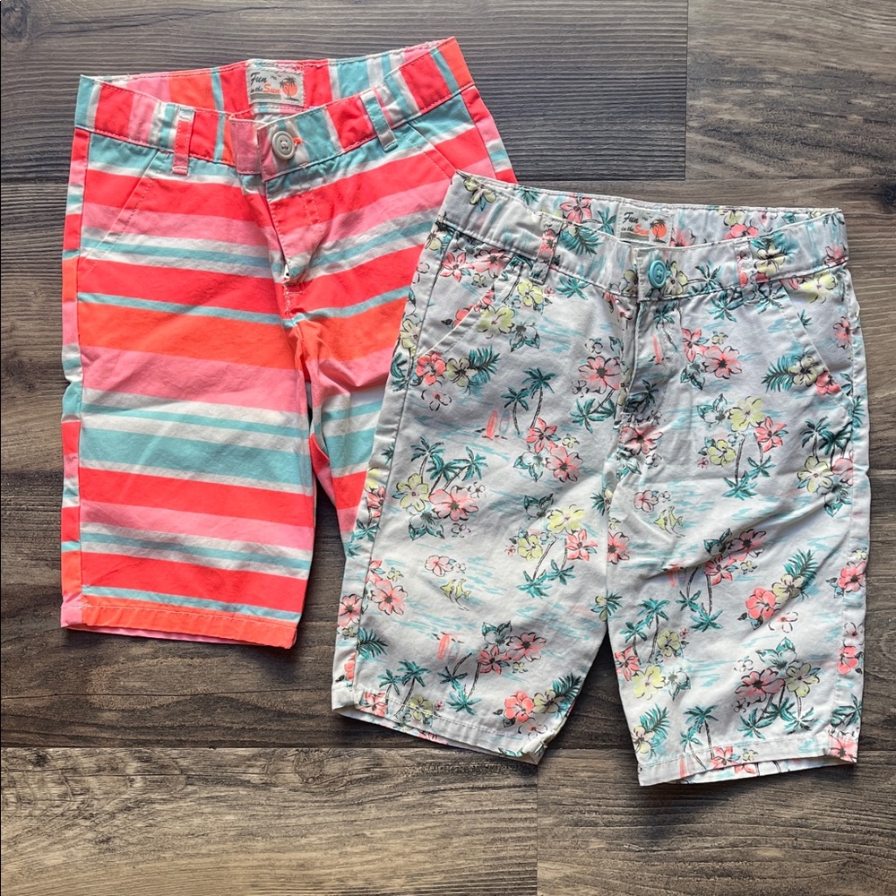 Carter's Colorful Striped and Floral Bermuda Shorts 6